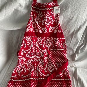 Great for Holidays.. Red & White kitchen Apron